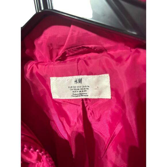 H &M hot pink short puffer jacket 8-9 pockets guc - Picture 4 of 8